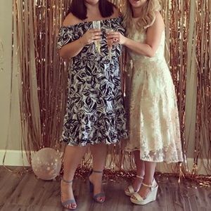 Pattered Off Shoulder Dress